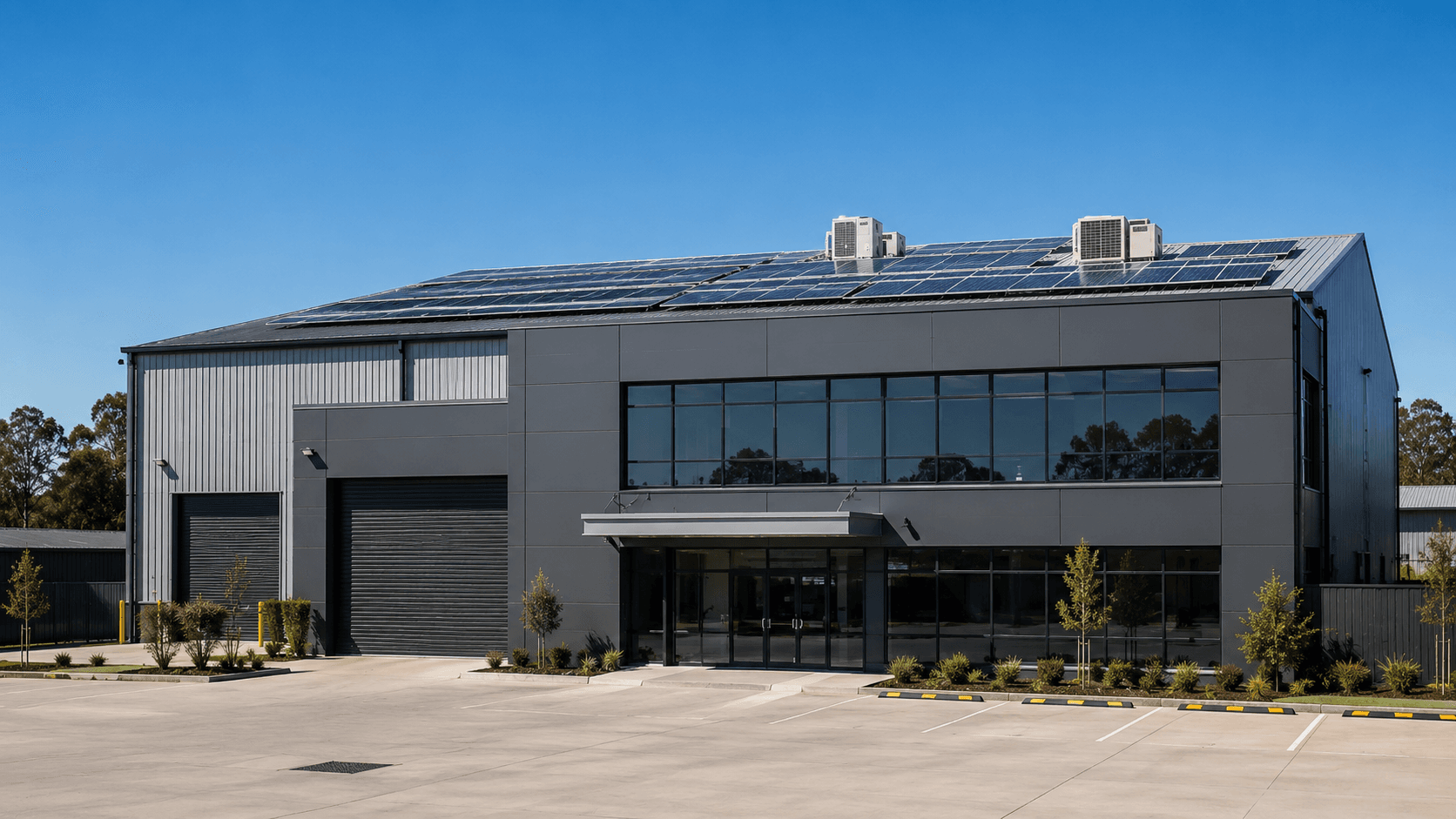 A commercial property with large-scale energy upgrades